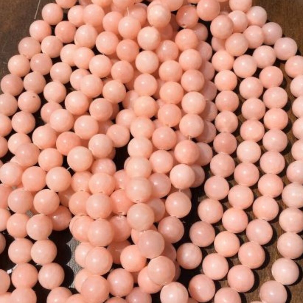 12mm Peach Puff Genuine Jade Semi Precious Natural Gemstone Bead Strand